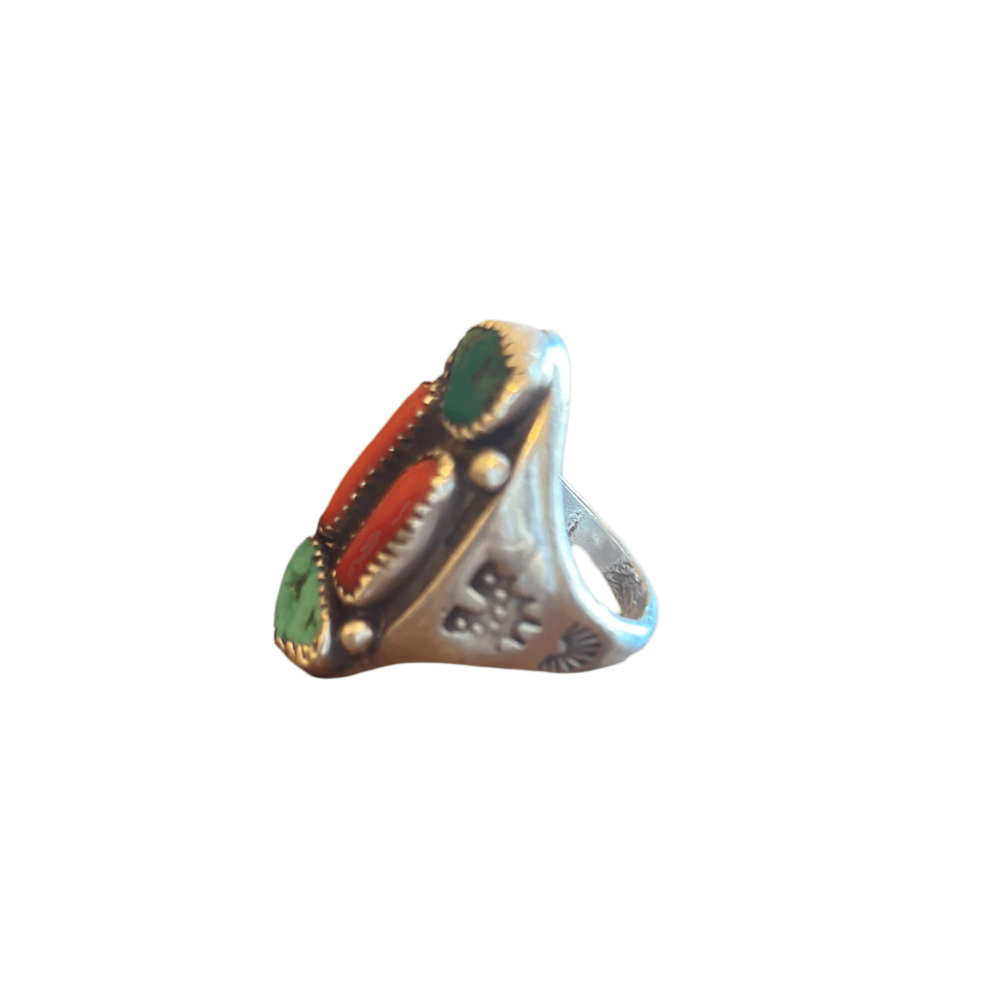 Turquoise/Coral Ring